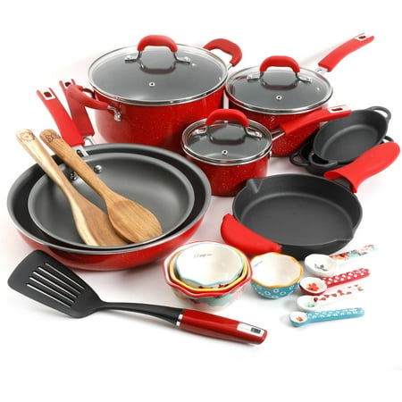 The Pioneer Woman Vintage Speckle 24 Piece Cookware Combo Set