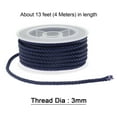 thumbnail image 2 of Unique Bargains Nylon Thread Twine Beading Cord 3mm Extra-Strong Braided Nylon Crafting String 4M/13 Feet, Dark Blue, 2 of 7