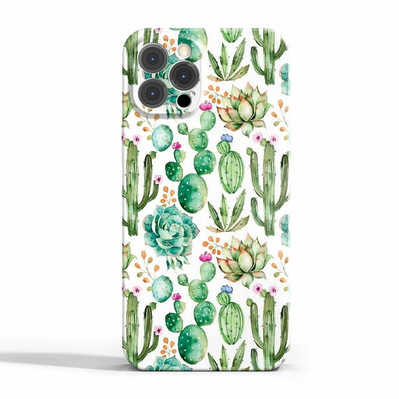 Watercolor Cactus Case Compatible with iPhone 13 Pro,Aesthetic Art Design Full Cover Protective Case