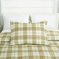 thumbnail image 6 of Chezmoi Collection 3-Piece Plaid Comforter Set Full Size, Tan Beige Blue Plaid Stripe Printed Microfiber Bedding Lightweight Breathable Blanket for All Season, 6 of 7