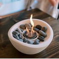 thumbnail image 2 of Solo Stove Wave Beige StoneCast Gel Fuel Fire Bowl, Smokeless Indoor Outdoor Tabletop Fire Bowl, 10.6 in D x 5.1 in H, 2 of 4