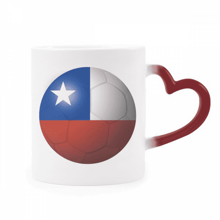 

Chile National Flag Soccer Football Heat Sensitive Mug Red Color Changing Stoneware Cup