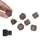 thumbnail image 1 of Juego de dados poliédricos de Metal con patrón de manchas de sangre y Calavera, accesorios de juego de mesa para fiesta de Halloween, plata antigua, 7 Uds., 1 of 9
