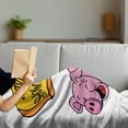 thumbnail image 3 of Funny Soft Flannel Fleece Throw Blanket, Piggy Bank Ticking Clock Save Time Quick Lettering Morning Routine Fun Theme, Cozy Plush for Indoor and Outdoor Use, 70" x 90", Pink and Yellow, by Ambesonne, 3 of 5