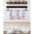thumbnail image 3 of Easter Kitchen Dish Towels for Drying Dishes Set of 2, Watercolor Eggs Flowers Berry Plants Purple Plaid Waffle Weave Microfiber Hand Tea Bathroom Towels Quick Dry & Absorbent Towel 15.7x23.6, 3 of 7