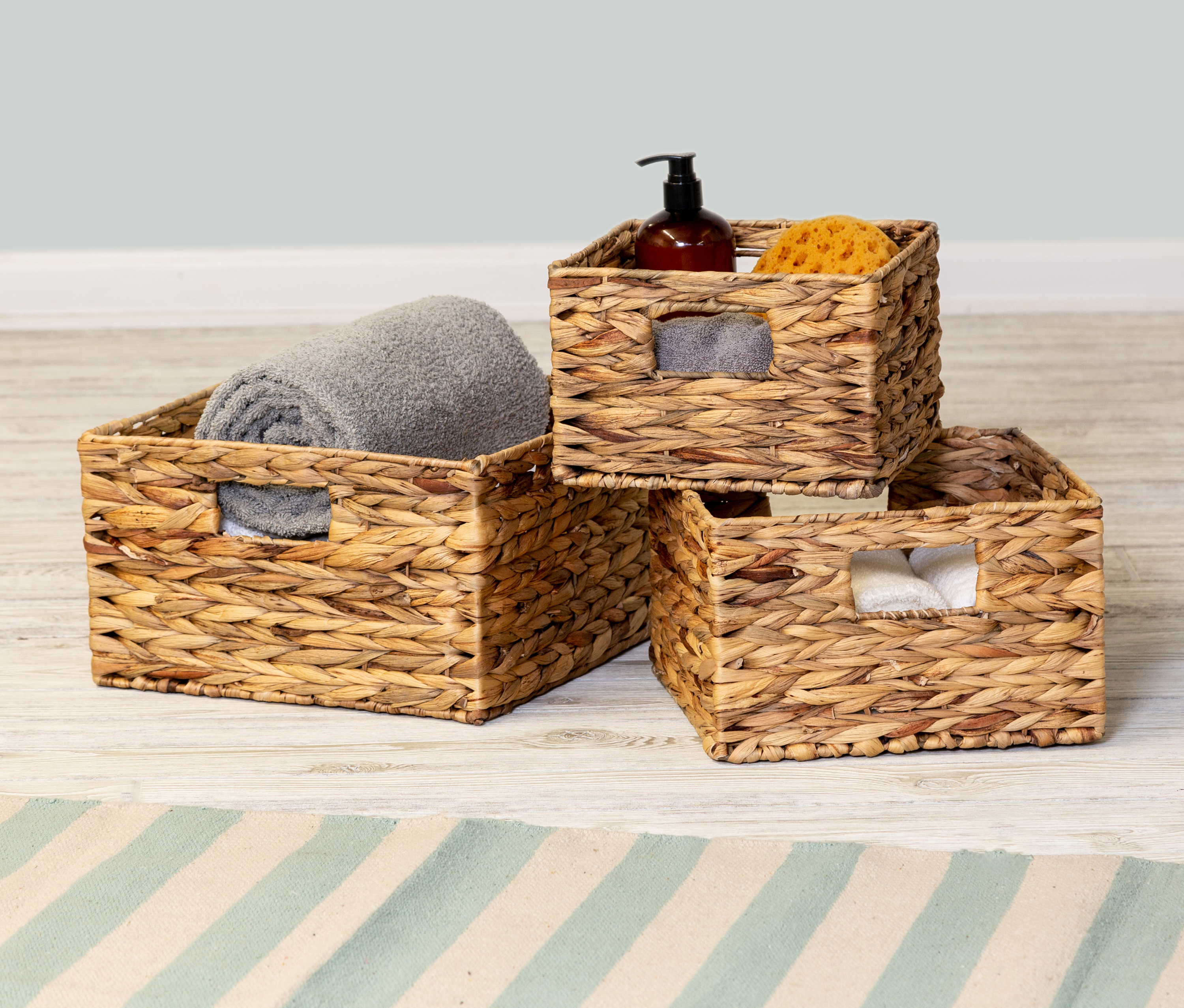 Honey-Can-Do Set of 3 Wicker Storage Nesting Baskets with Handles - image 2 of 5