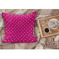 thumbnail image 2 of Hot Pink Fluffy Throw Pillow Cushion Cover, Symmetrical Pattern with White Stars Girlish Pattern Retro Party Tile, Decorative Square Accent Pillow Case, 28" x 28", Hot Pink White, by Ambesonne, 2 of 5