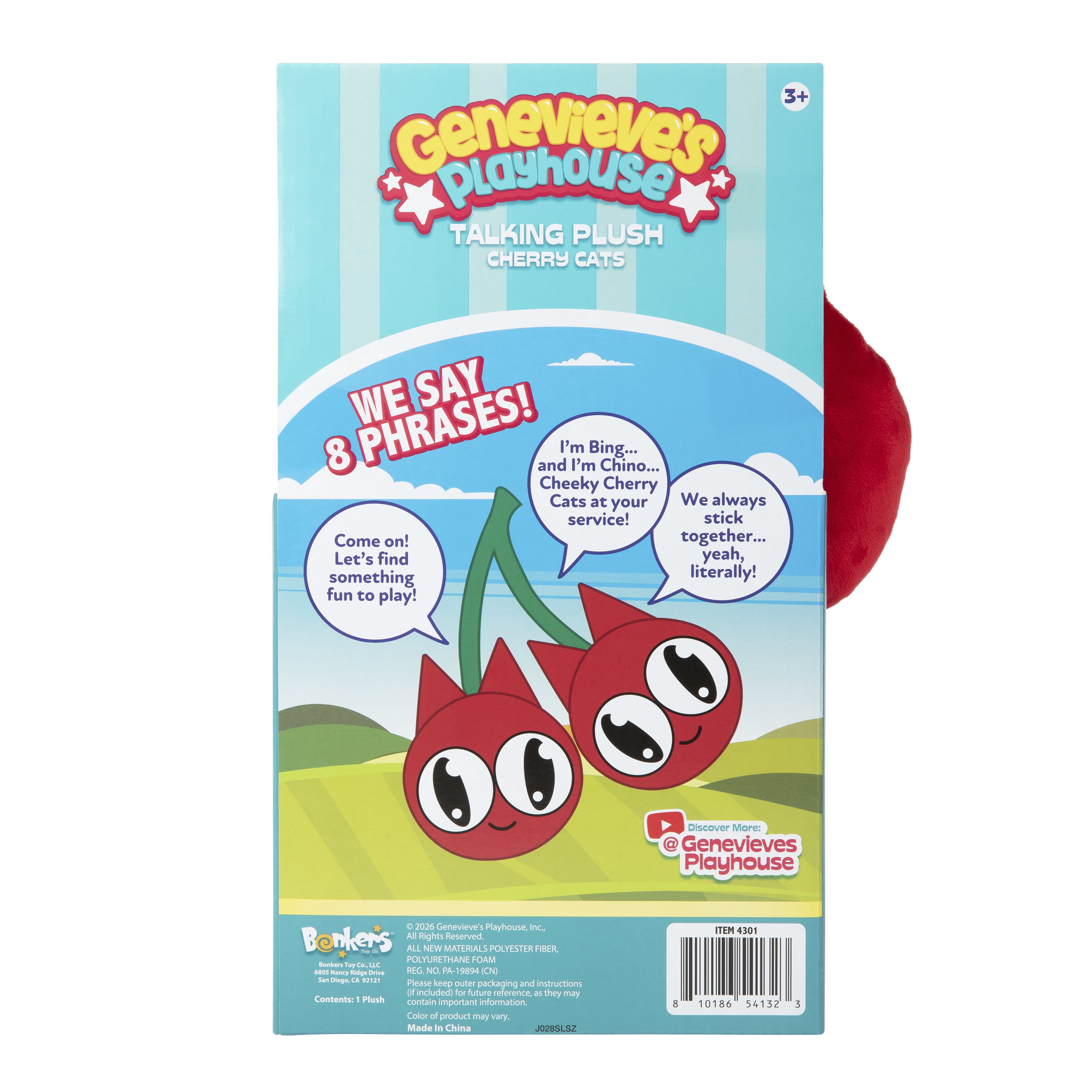 Genevieve's Playhouse Cherry Cat Talking Plush