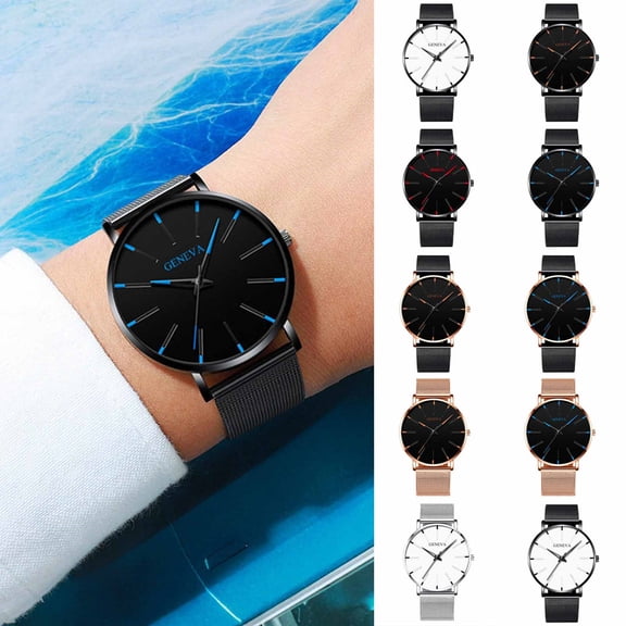 Resicozy Watch for Men Round Case Band Wristwatch, Elegant Daily Waterproof Gentleman Dress Watch G One Size