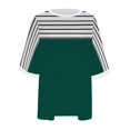 thumbnail image 4 of Delayuji Women's Spring Round Neck Striped Color Blocked Printed Loose Casual Short Sleeved T Shirt Green Xl Polyester,Spandex Short Sleeve Shirts for Women, 4 of 4
