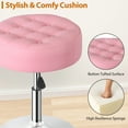 thumbnail image 4 of HomGarden 2 Pack Modern Tufted Adjustable Vanity Stool 360° Swivel Adult Makeup Ottoman Stool PU Leather Pink, 4 of 13
