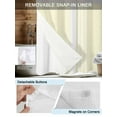 thumbnail image 3 of No Hook Cloth Fabric Shower Curtain with Snap in Liner, Cream White Stripe Waterproof Shower Curtains Set with See Through Top Window, Modern Rustic Vertical Striped Bath Curtains Shower 48"x72", 3 of 6