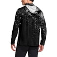 thumbnail image 3 of Havenx Men's Upf 50+ Sun Protection Hooded Shirt Texture Print Long Sleeve Shirt with Mask Rapid Dry Hoodie Shirt Outdoor Fishing Lightweight Casual Summer Blouse,Black L, 3 of 5