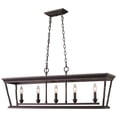 thumbnail image 1 of Beaumont Lane 5 Light Steel Island Pendant in Etruscan Bronze, 1 of 4