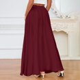 thumbnail image 5 of adaychics Maxi Satin Skirt High Waisted Summer Fashion Long Flowy Skirts with Pockets for Work Party, 5 of 7