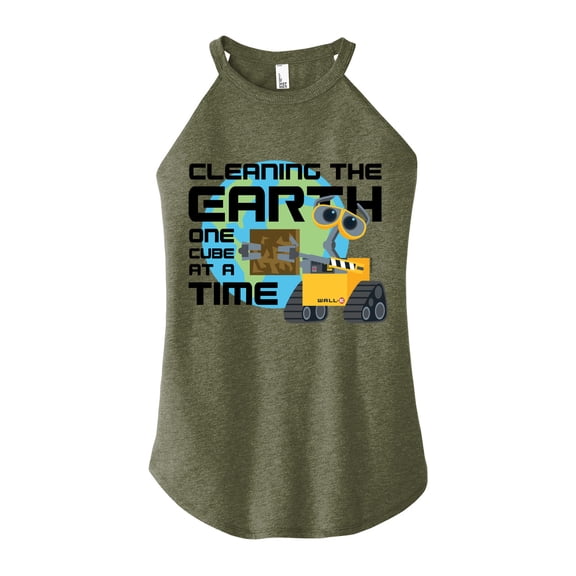 Wall-E - Cleaning The Earth - Juniors High Neck Tank Top