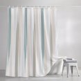 thumbnail image 3 of Shower Curtains for Bathroom, Teal Beige Brown Waterproof Fabric Shower Curtain, Modern Oil Painting Striped Abstract Art Decorative Bathroom Curtain for Bathtub, 66"x72", No Hooks Included, 3 of 9