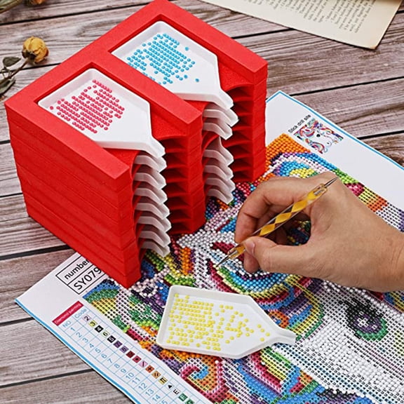 Diamond Painting Tray 16 Layers Double Row Multi-Boat Space-saving Large Capacity Diamond Painting Accessories Tools Organizer for Home