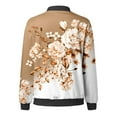thumbnail image 5 of Women's Jackets Floral Block Windbreaker Fashion Long Sleeve Zipper Bomber Winter Clothes, 5 of 5