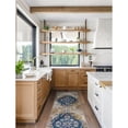thumbnail image 2 of 596437 Vienne Vintage Faded Medallion Ivory and Navy Area Rug Runner 2'2"x10', 2 of 3