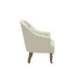 thumbnail image 5 of Rustic Manor Saoirse Upholstered Linen Button Tufted Accent Armchair with Casters, Cream White, 5 of 9