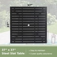 thumbnail image 3 of 37" Metal Steel Slat Patio Dining Table Square Backyard Bistro Table Outdoor Furniture Garden Table, 1.57” Umbrella Hole, Black, 3 of 8