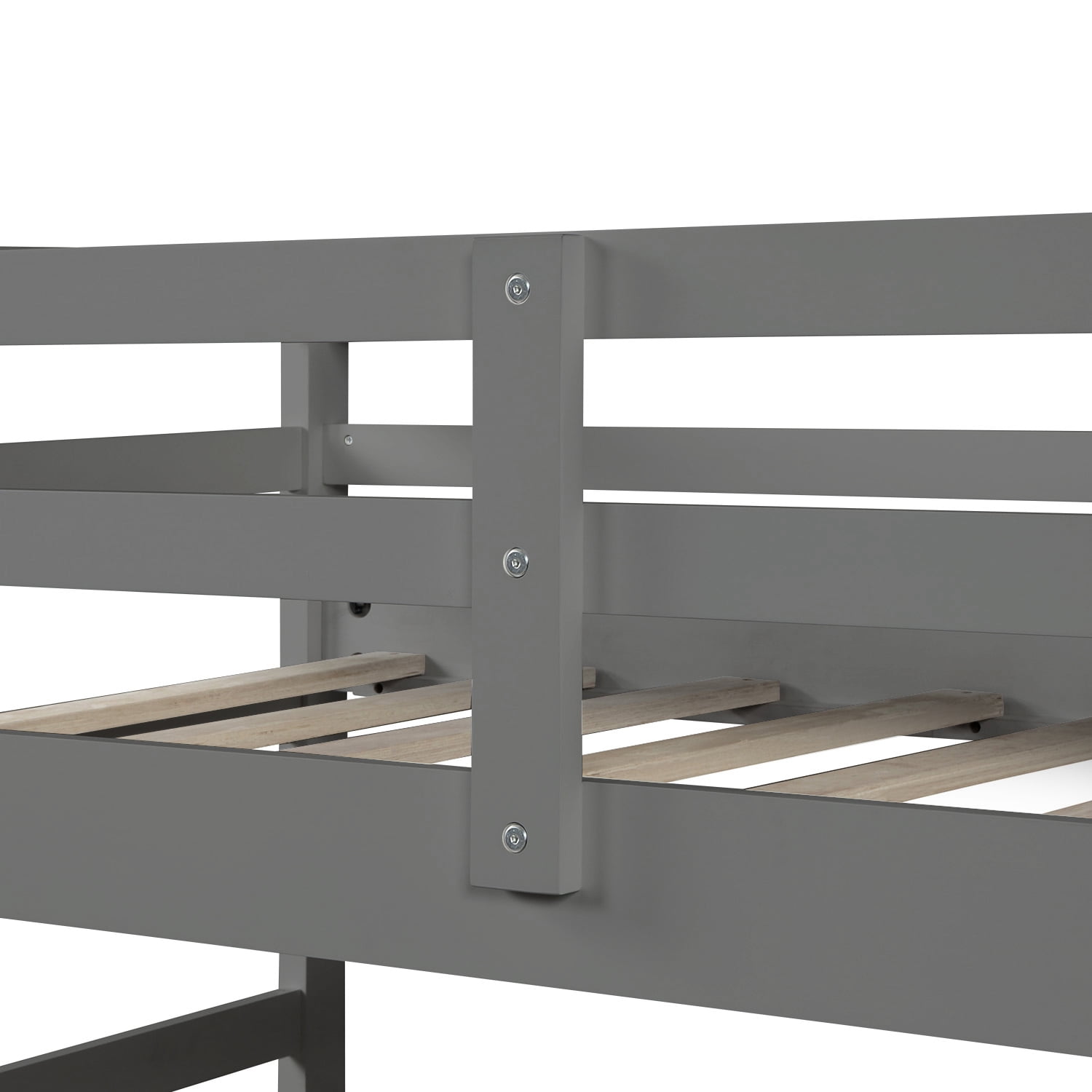 Kepooman Twin Over Twin Solid Wood Bunk Bed with Trundle & Staircase & Drawers for Bedroom, Gray Kepooman Twin Over Twin Solid Wood Bunk Bed with Trundle & Staircase & Drawers for Bedroom, Gray