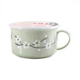 thumbnail image 2 of Cqxid Tableware Under $15 Ceramic Noodle Bowl With Lid Rice Bowl With Handle Household Student Bento Box Sealed Soup Bowl, 2 of 4
