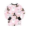 thumbnail image 6 of Enyan Halloween Pajamas Girls Kid Pajamas Pumpkin/Ghost Print Cute Long Sleeve Sleepwear Loungewear Pjs 2Pcs Set Little Girls Pajamas(8-9 Years), 6 of 7