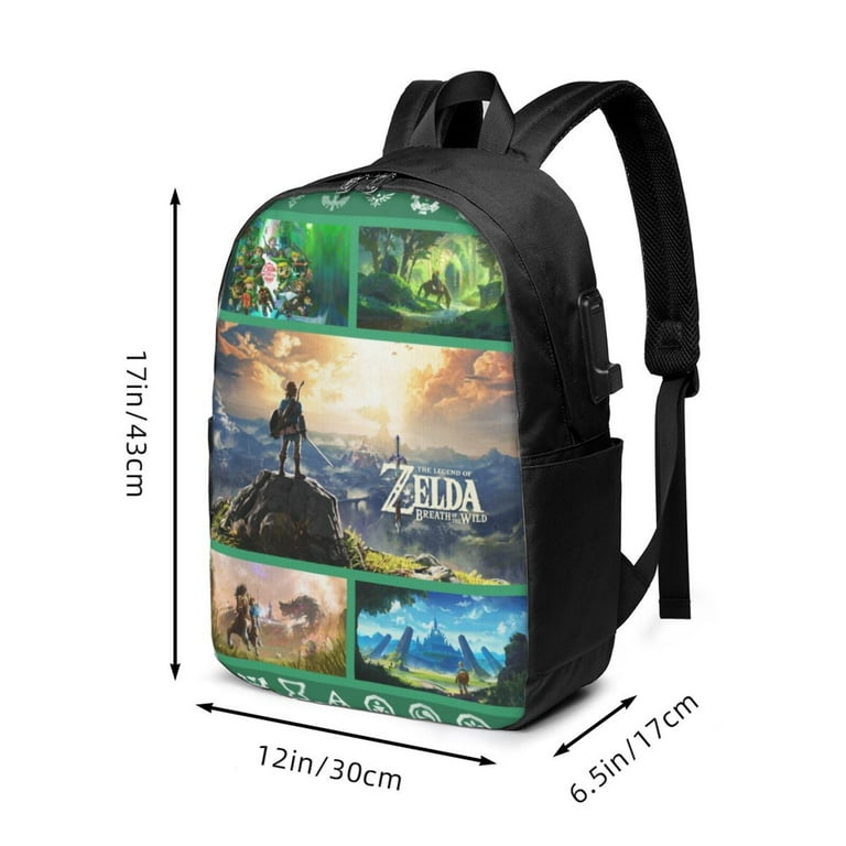 The Legend Of Zelda Backpack For Men Women Teen Water Resistant Casual Daypack Fits Laptop With Usb Charging Port 17 In Bookbag For