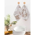 thumbnail image 2 of Brown White Floral Kitchen Dish Towels for Drying Dishes Set of 2, Spring Botanical Leaves Farmhouse Waffle Weave Microfiber Hand Tea Bathroom Towels Quick Dry & Absorbent Towel 12x12, 2 of 7