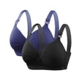 thumbnail image 1 of Timegard 2pc Bras for Women Ruched Adjustable Strap Full Support Wireless Comfy Everyday Bralette, 1 of 4