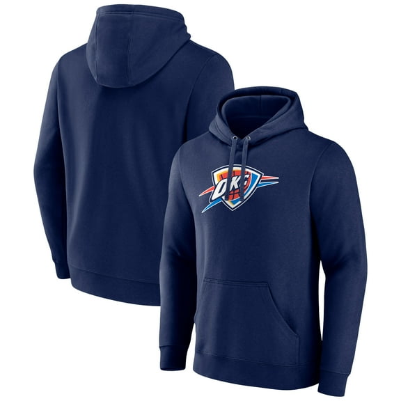 Men's Navy Oklahoma City Thunder Primary Logo Pullover Hoodie