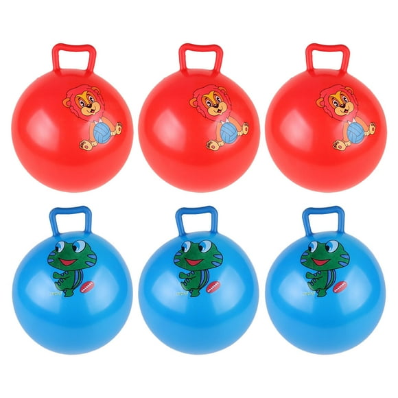 6Pcs Kids Inflatable Balls Jumping Balls Cartoon Pattern Hopper Balls (Random Pattern)
