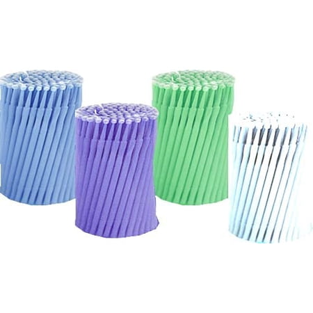 Dental/Medical Disposable Dental Pollo Microbrush Applicators | Application Brushes Bendable for Eyelash Extensions, Personal Care, and Art Work - 4 Sizes 400/Box