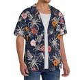 thumbnail image 2 of Rateoe Hawaiian Style Pattern Men's Short Sleeve Classic Shirt, Casual Short-Sleeved Shirt, Lightweight Summer Shirt, Cuban Collar Shirt,Button-Front Shirt-4X-Large, 2 of 5