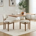 thumbnail image 4 of S-HOME Fabric Upholstered Wooden Dining Chairs Set of 2 in Classic Beige Perfect for Kitchen and Dining Room Décor, 4 of 15