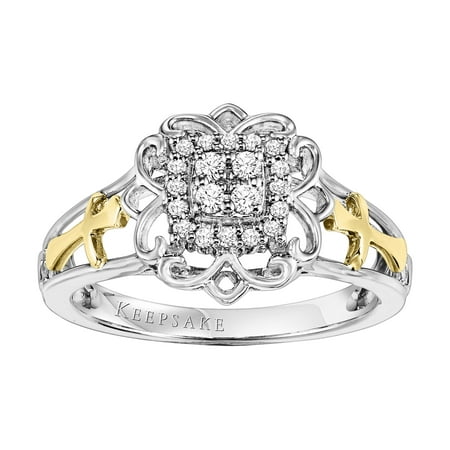Keepsake Anna 1/6 Carat T.W. Certified Diamond Sterling Silver and 10kt Yellow Gold Ring