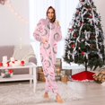 thumbnail image 2 of Adult Christmas Onesie Christmas Flamingo Adult Zipper One-Piece Pajamas Unisex Pajamas with Pockets, 2 of 6