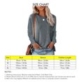 thumbnail image 4 of Crewneck Blusa Poliéster Manga Larga de Color Puro Mujeres Loose Fit Top con Bolsillo, 4 of 5