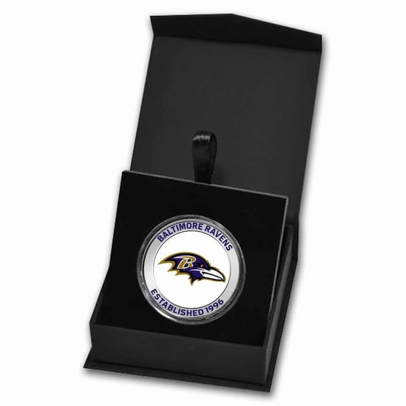 NFL Baltimore Ravens 1 oz Silver Colorized Round (w/Box)