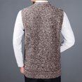 thumbnail image 3 of WREESH Fashion Vest Zip-Up Sleeveless Cardigan Men's S Sleeveless Garment Comfortable Breathable V-Neck Blouses Tops Sweater Coffee, 3 of 6