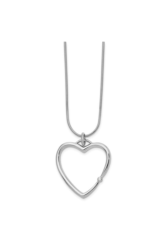 White Sterling Silver necklace Snake Diamond Themed 18 in 1 mm