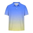 thumbnail image 5 of ZOYOEN Boys Gradient Polo Shirts- Breathable Summer Fashion Short Sleeve Kids Performance Shirts Light Blue Size 5-14, 5 of 7