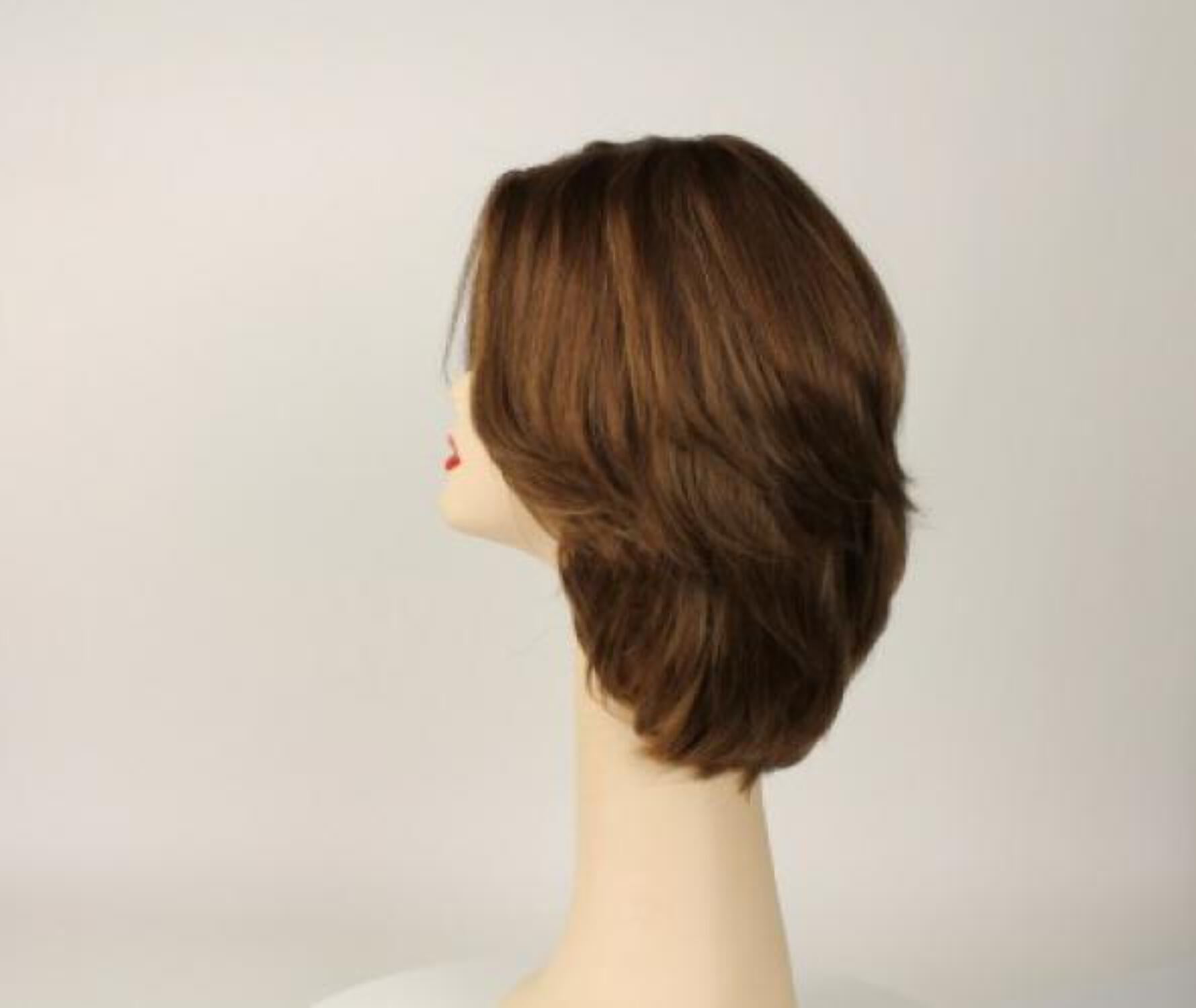 European Human Hair Freeda Wig Regina Light Brown With Blonde Highlights Multi Skin Top Size L