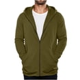 thumbnail image 3 of qafoshin Full-Zip Hoodies for Men Casual Trendy Solid Color Long Sleeve Loose Fit Fall Sweatshirt Jackets with Pockets, 3 of 7