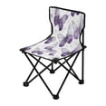 thumbnail image 2 of 600D Oxford Camping Chair Portable Foldable Chair Supports 220 lbs for Picnic, Fishing, Backpacking Lavender-colored Butterfly Pattern, 2 of 8