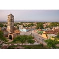 thumbnail image 2 of Miglavs, Janis 24x17 White Modern Wood Framed Museum Art Print Titled - Morning hillside view of Santa Ana church-the plaza-Trinidad streets and the ocean-Cuba, 2 of 4