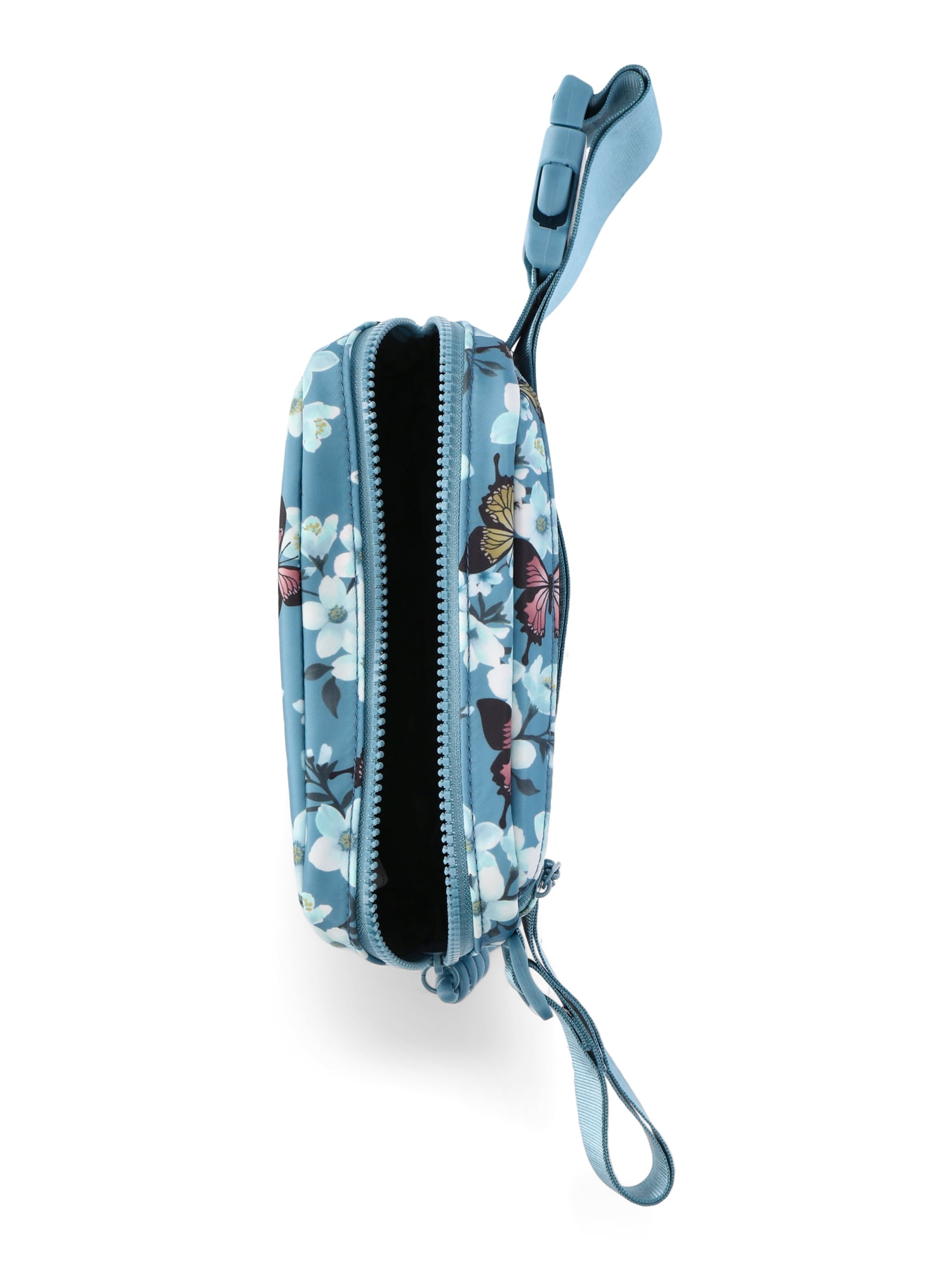No Boundaries Hands Free Fanny Pack, Teal Butterfly, Women’s