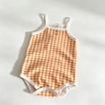 thumbnail image 7 of biudgviw Baby Girl Clothes Breathable Plaid Camisole Bodysuit Newborn Infant Outfit Button Front Sleeveless Casual Onesies(Orange,6-9 Months), 7 of 7